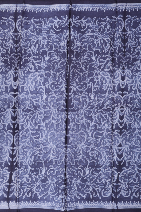Tussar Silk Saree In Charcoal Grey With Shibori Design