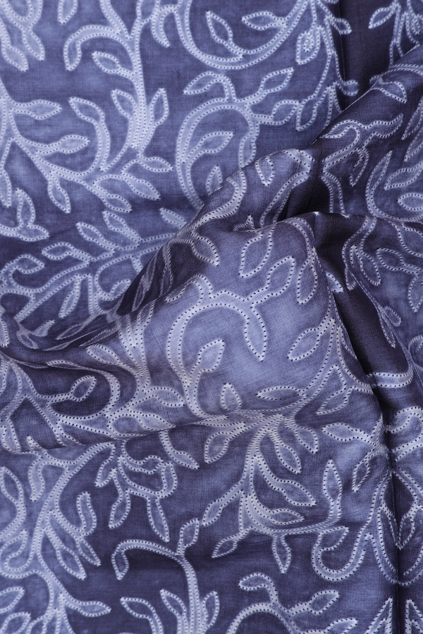 Tussar Silk Saree In Charcoal Grey With Shibori Design