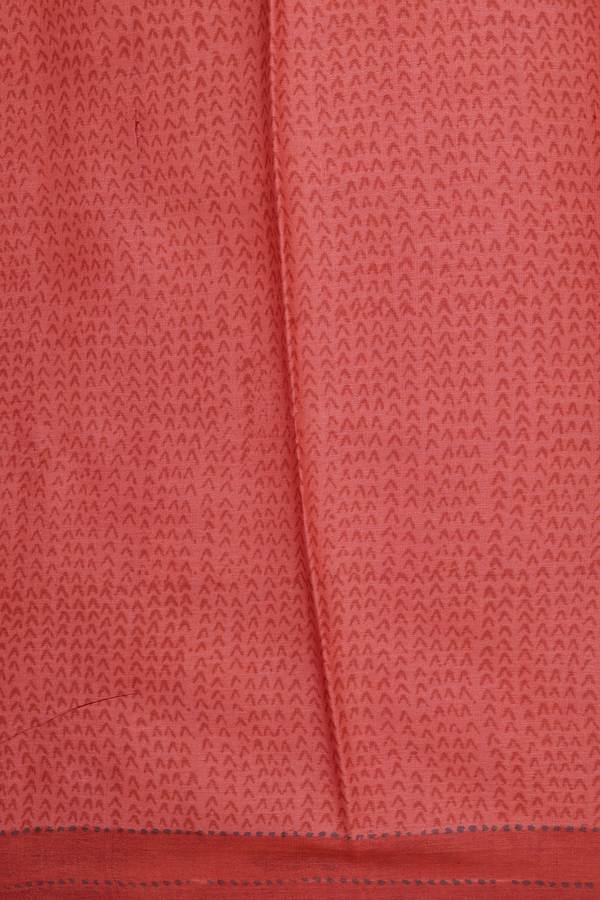Tussar Silk Saree In Orange With Floral Design
