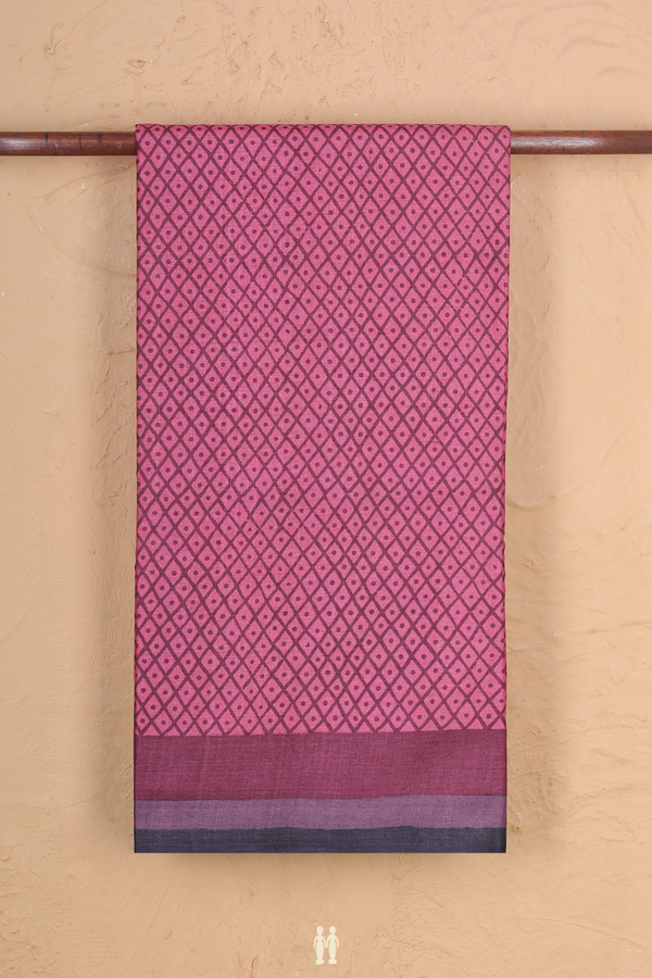 Tussar Silk Saree In Pink With Printed Design