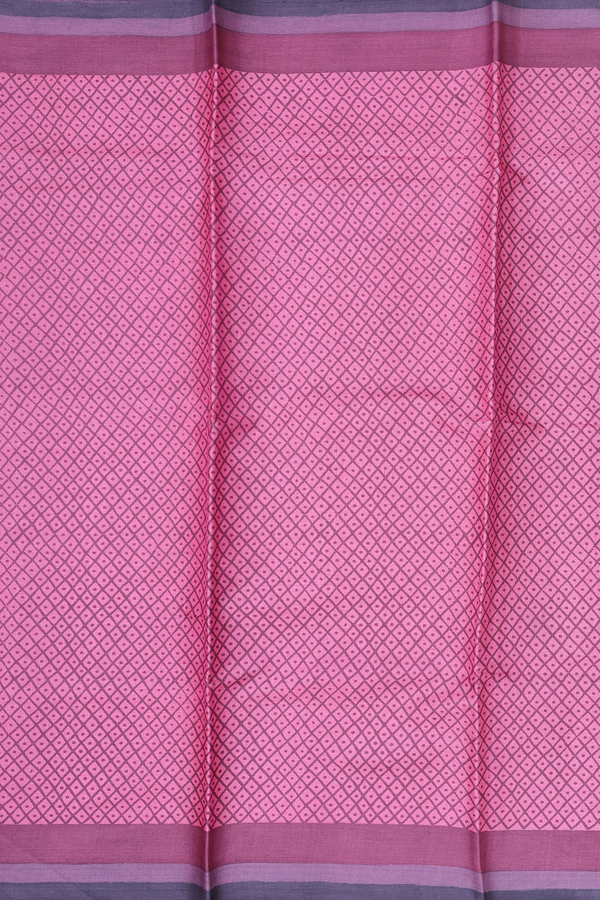 Tussar Silk Saree In Pink With Printed Design