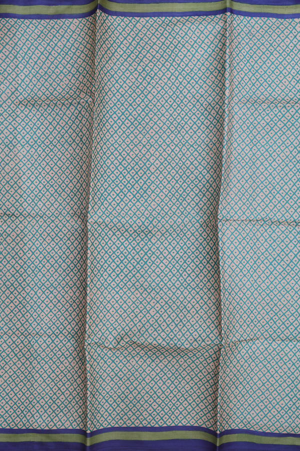 Tussar Silk Saree In Cream Color With Printed Design