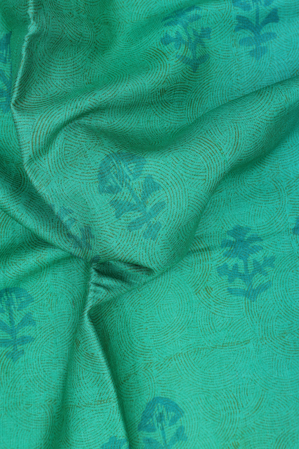 Tussar Silk Saree In Green With Allover Design