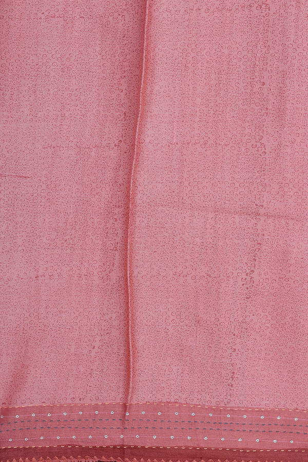 Tussar Silk Saree In Light Orange With Floral Motifs