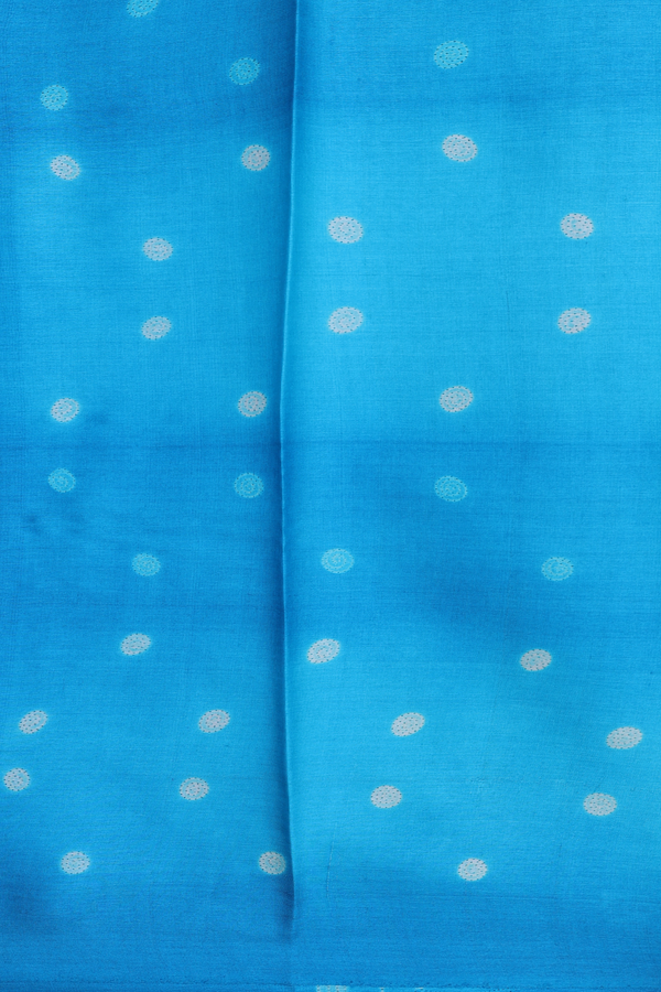Tussar Silk Saree In Cerulean Blue With Shibori Design