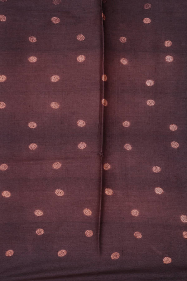 Tussar Silk Saree In Brown And Orange With Shibori Design