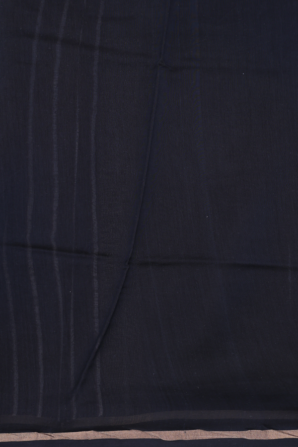Chanderi Silk Cotton Saree Black With Floral Buttas