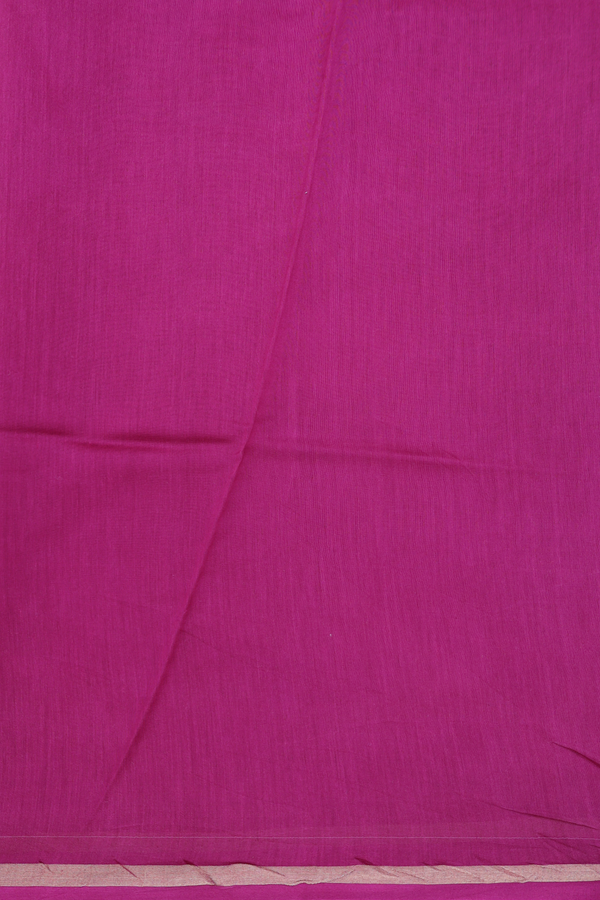 Chanderi Silk Cotton Saree In Purple With Floral Design