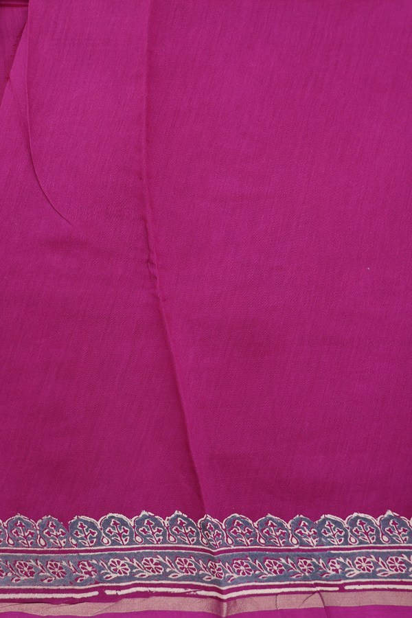 Chanderi Silk Cotton Saree In Purple With Floral Design