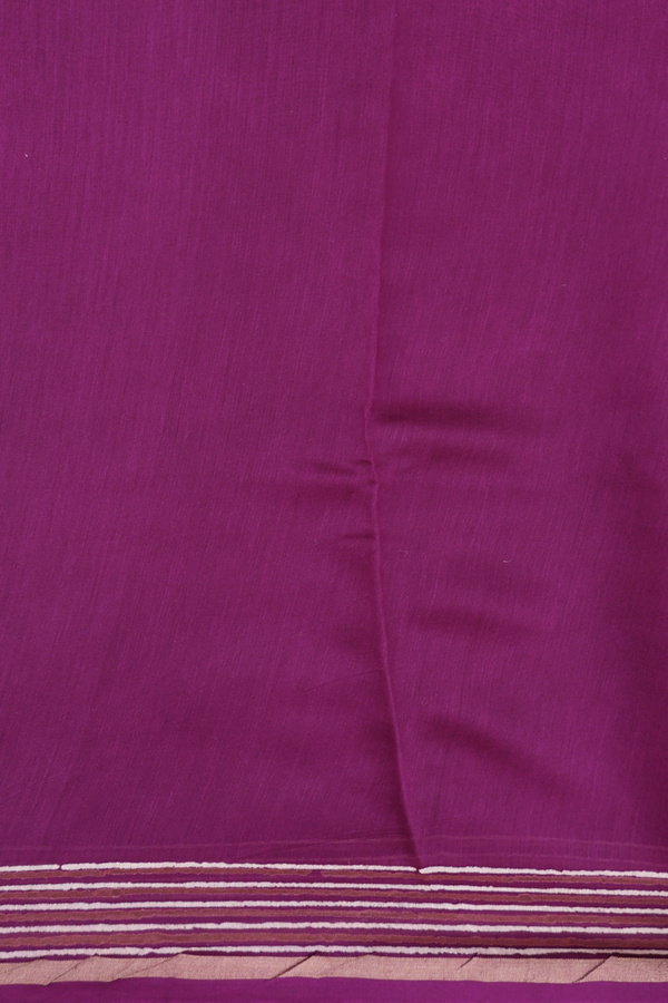 Chanderi Silk Cotton Saree In Purple With Printed Design
