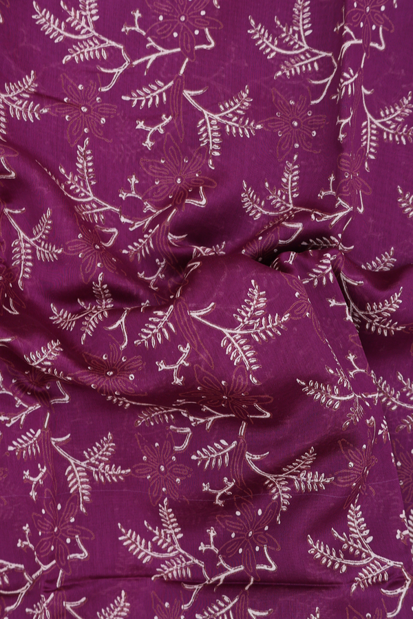 Chanderi Silk Cotton Saree In Purple With Printed Design