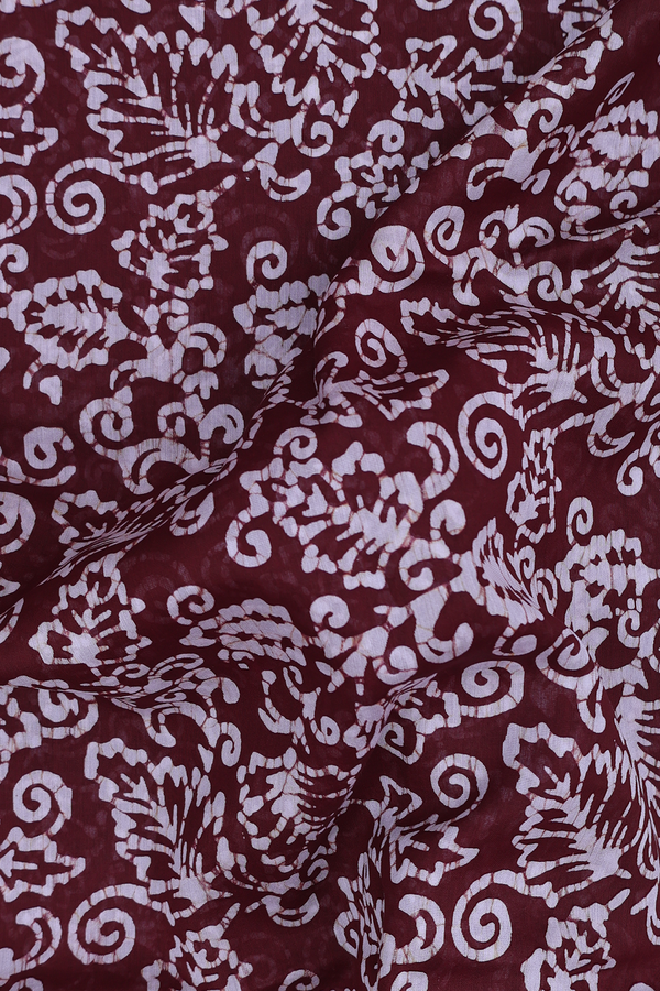 Chanderi Cotton Saree In Dark Brown With Printed Design