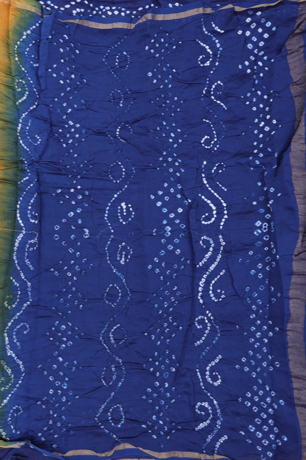 Bandhani Silk Saree In Mustard Orange With Tie And Dye Design