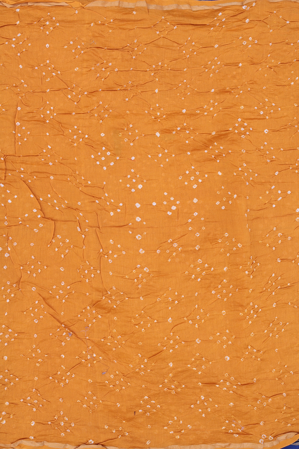 Bandhani Silk Saree In Mustard Orange With Tie And Dye Design