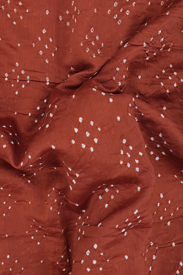 Bandhani Silk Saree In Saddle Brown With Tie And Dye Design