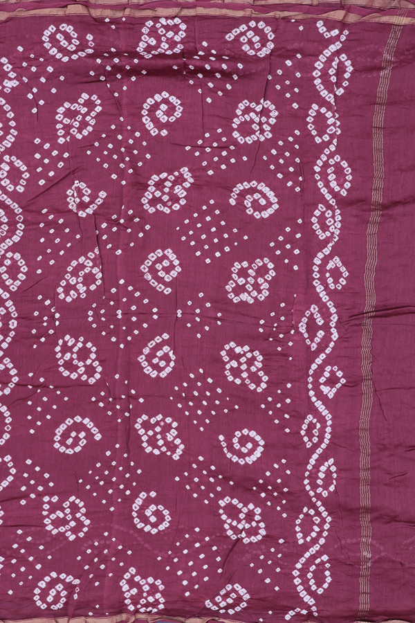 Bandhani Silk Saree In Grey With Tie And Dye Design