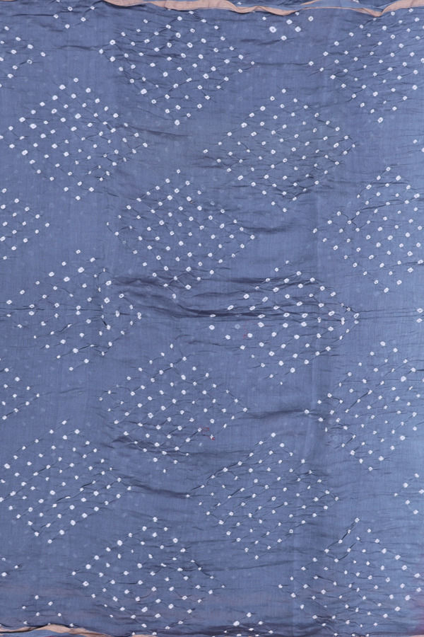 Bandhani Silk Saree In Grey With Tie And Dye Design