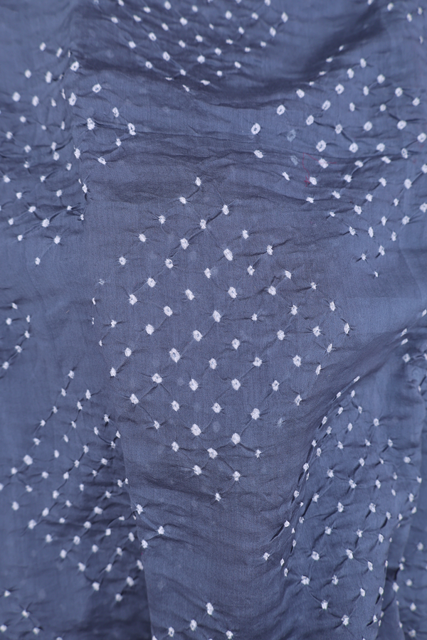 Bandhani Silk Saree In Grey With Tie And Dye Design