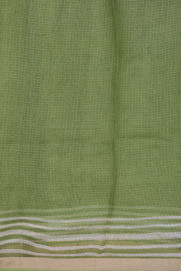 Kota Silk Saree In Green With Leaf Design