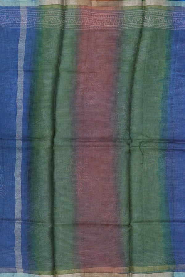 Kota Silk Saree In Grey With Leaf Motifs
