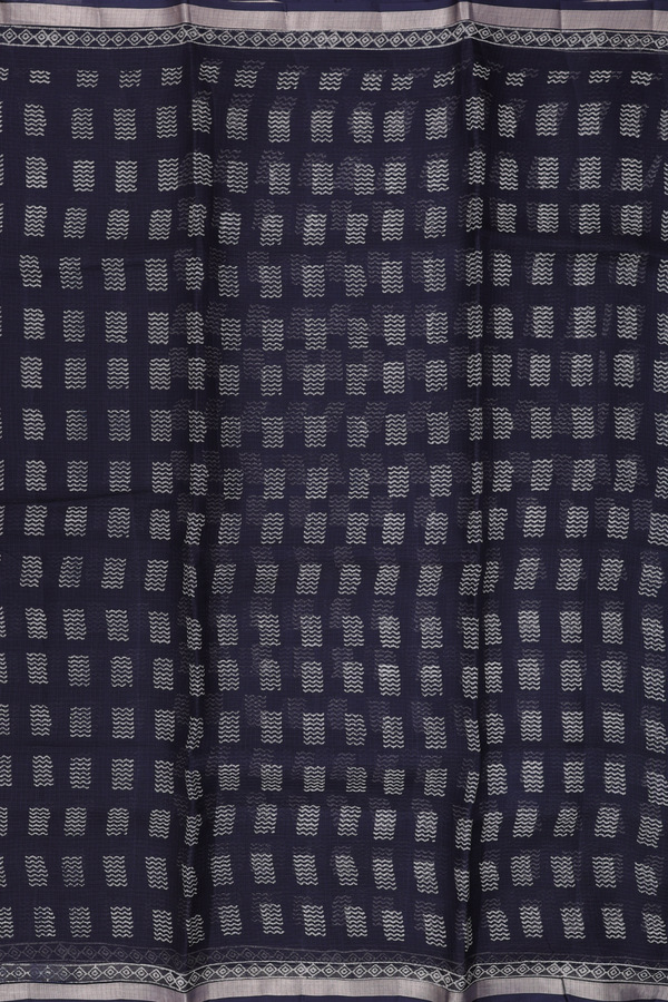 Kota Silk Saree In Black With Printed Design