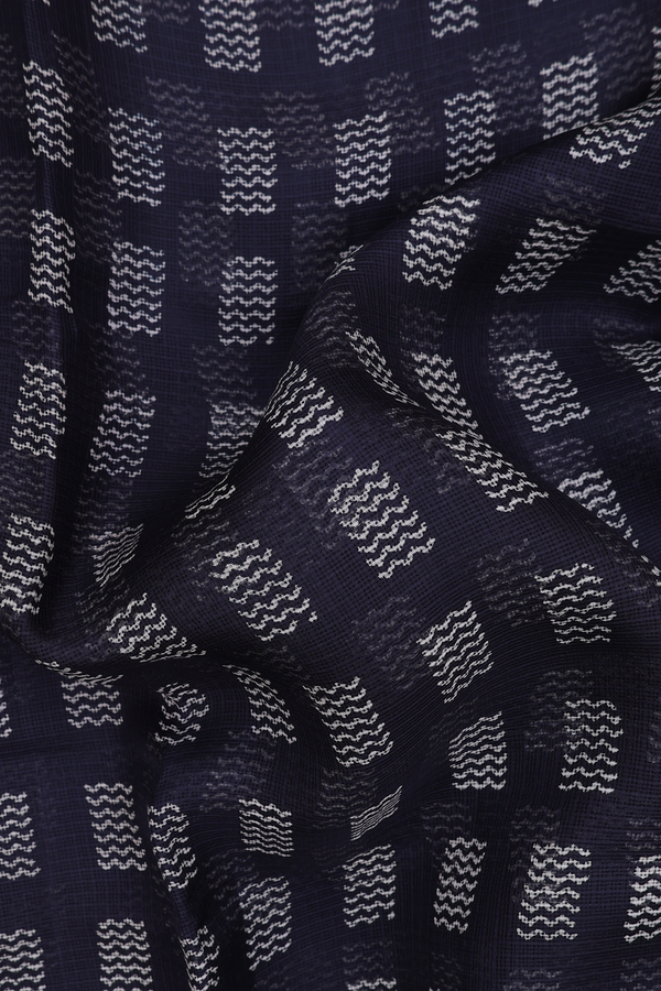 Kota Silk Saree In Black With Printed Design