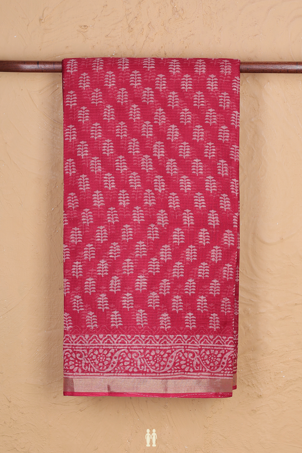 Kota Silk Saree In Crimson Red With Printed Buttas