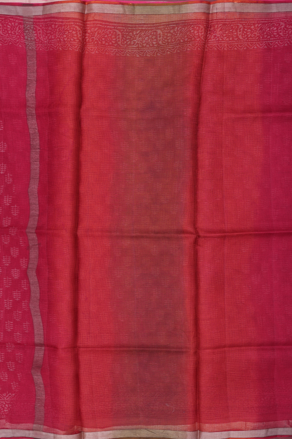 Kota Silk Saree In Crimson Red With Printed Buttas