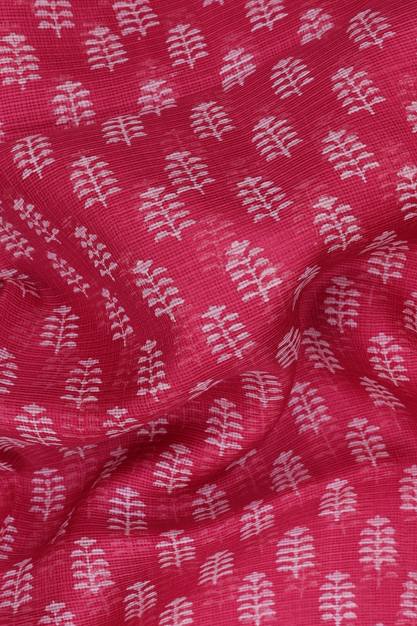 Kota Silk Saree In Crimson Red With Printed Buttas
