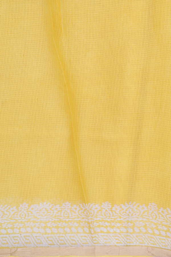 Kota Silk Saree In Yellow With Printed Design