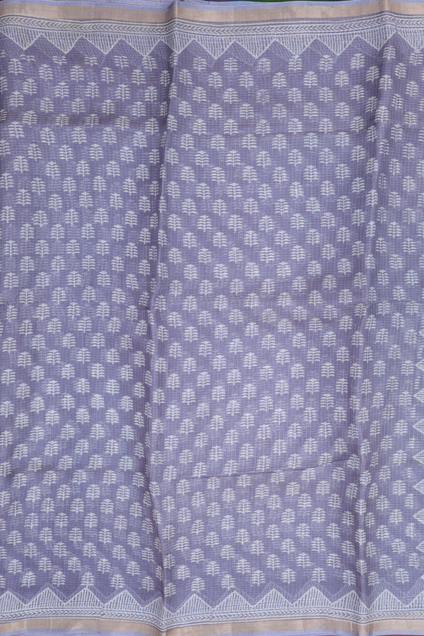 Kota Silk Saree In Grey With Printed Design