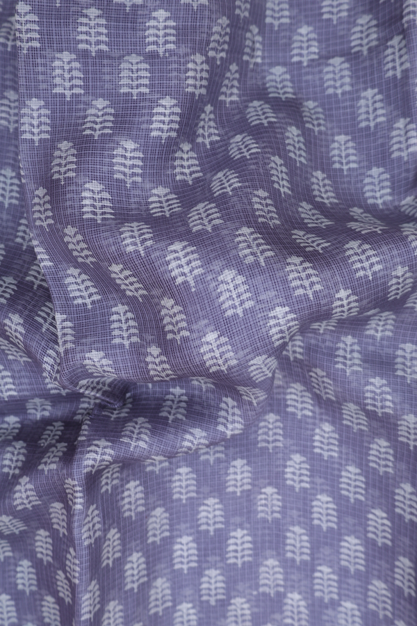 Kota Silk Saree In Grey With Printed Design