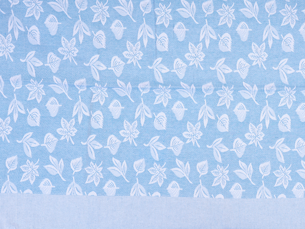 Leaf Design Light Blue Cotton Single Bedspread