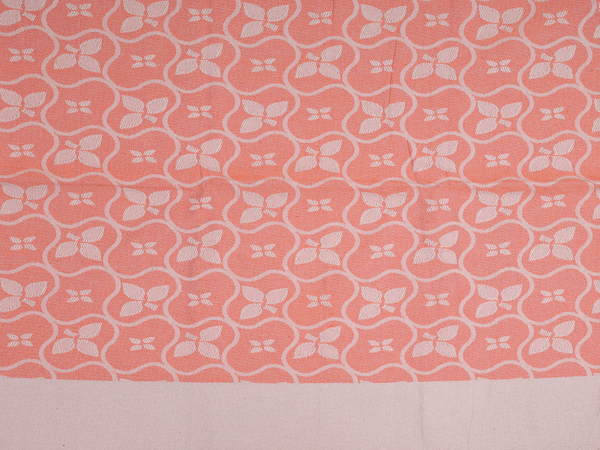 Ogee Design Orange Cotton Single Bedspread