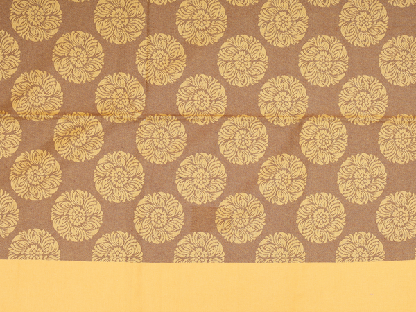 Floral Motif Brown Cotton Single Bedspread