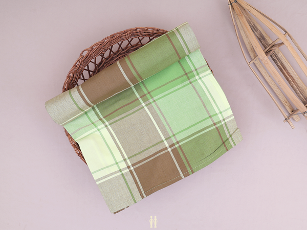 Checks Design Multicolor Cotton Single Bedspread