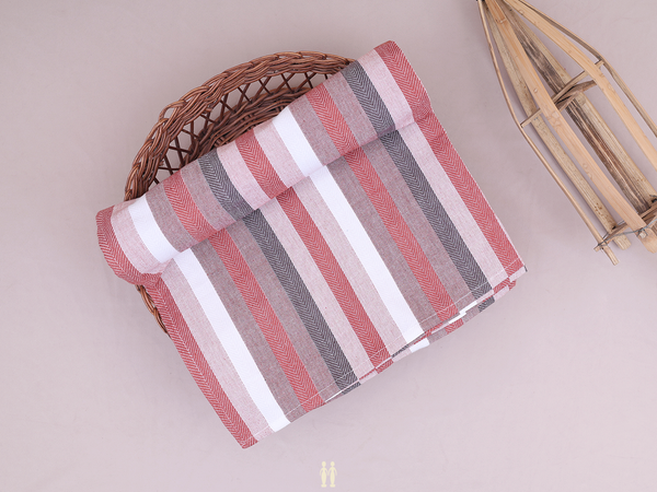 Stripes Design Multicolor Cotton Single Bedspread