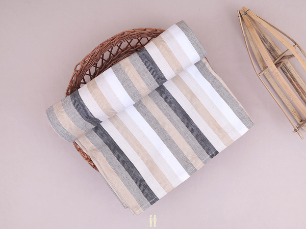 Stripes Design Multicolor Cotton Single Bedspread