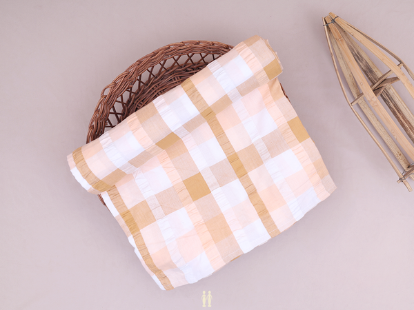 Checks Design Multicolor Cotton Single Bedspread