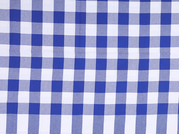 Checks Design White And Blue Cotton Single Bedspread