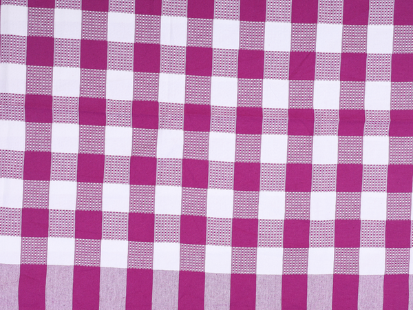 Checks Design White And Purple Cotton Single Bedspread