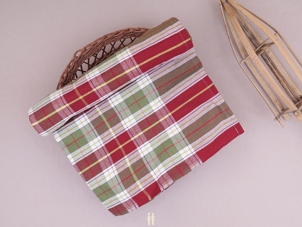 Checks Design Multicolor Cotton Single Bedspread