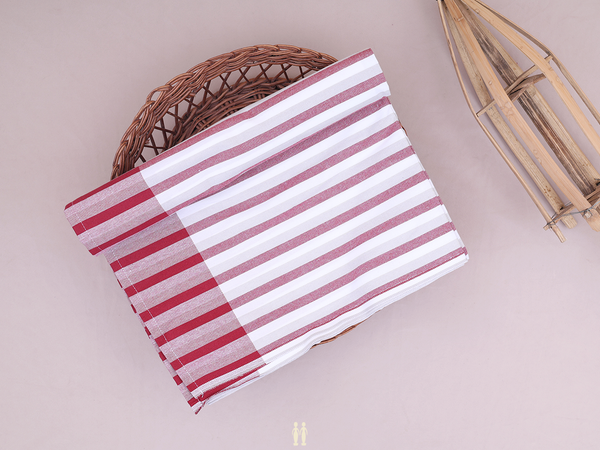 Stripes Design TriColor Cotton Single Bedspread