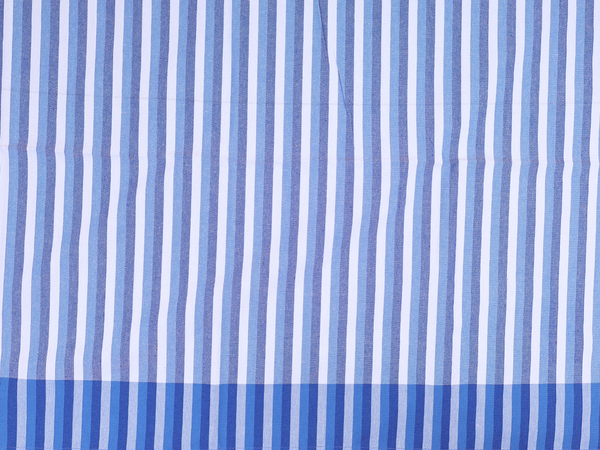 Stripes Design White And Blue Cotton Single Bedspread
