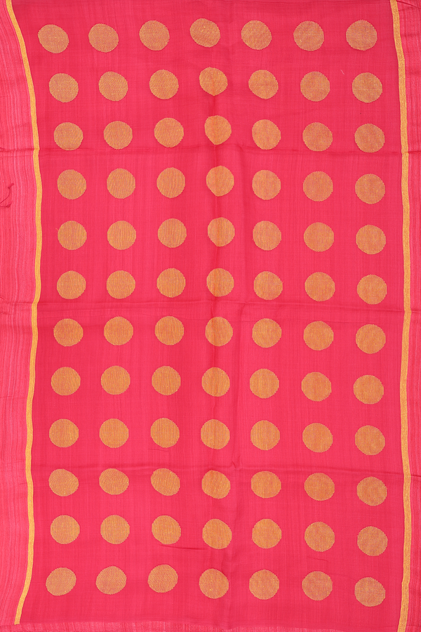 Bailu Silk Saree In Coral Pink With Threadwork Border