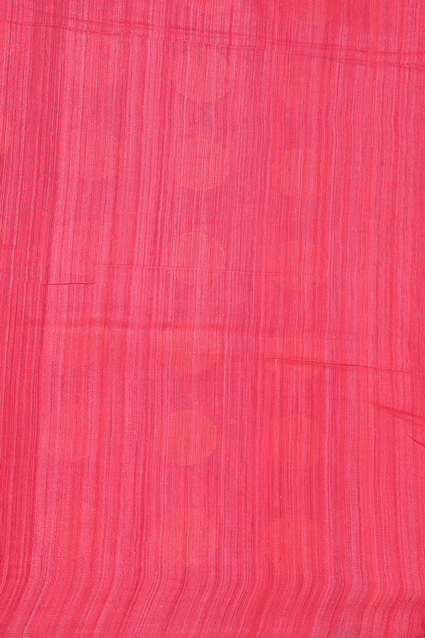 Bailu Silk Saree In Coral Pink With Threadwork Border