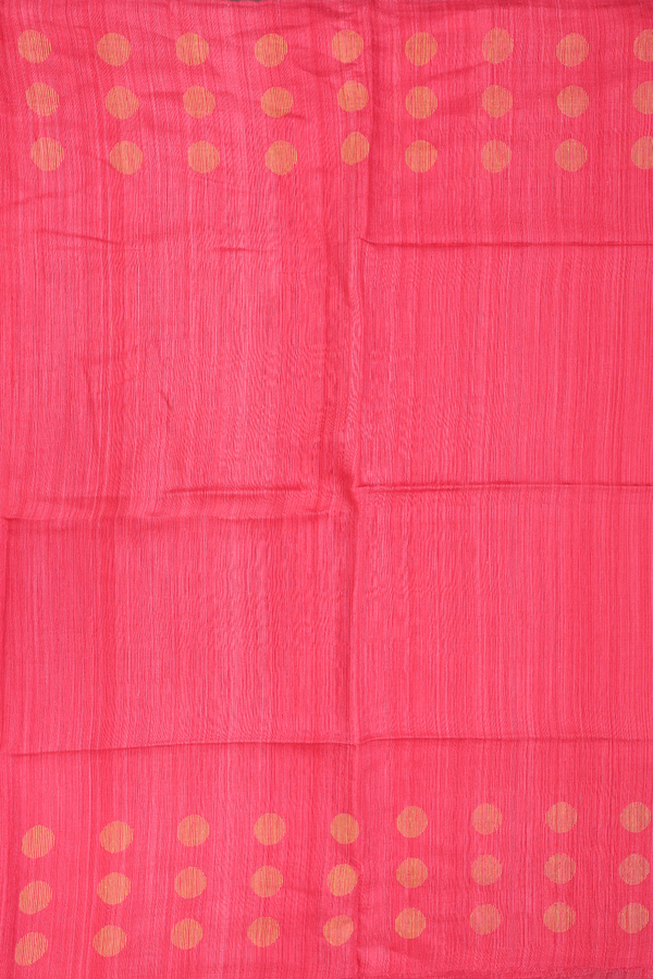 Bailu Silk Saree In Coral Pink With Threadwork Border