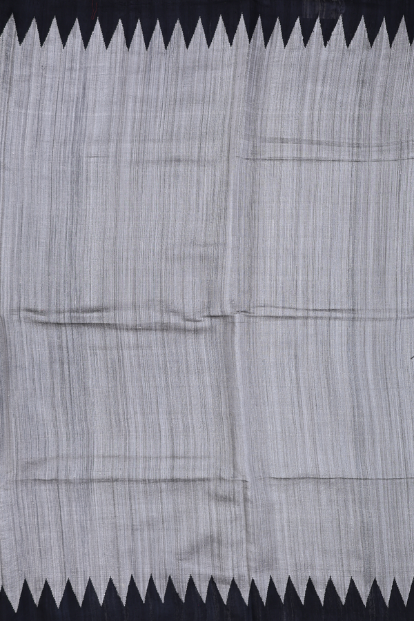 Bailu Silk Saree In Grey With Temple Border