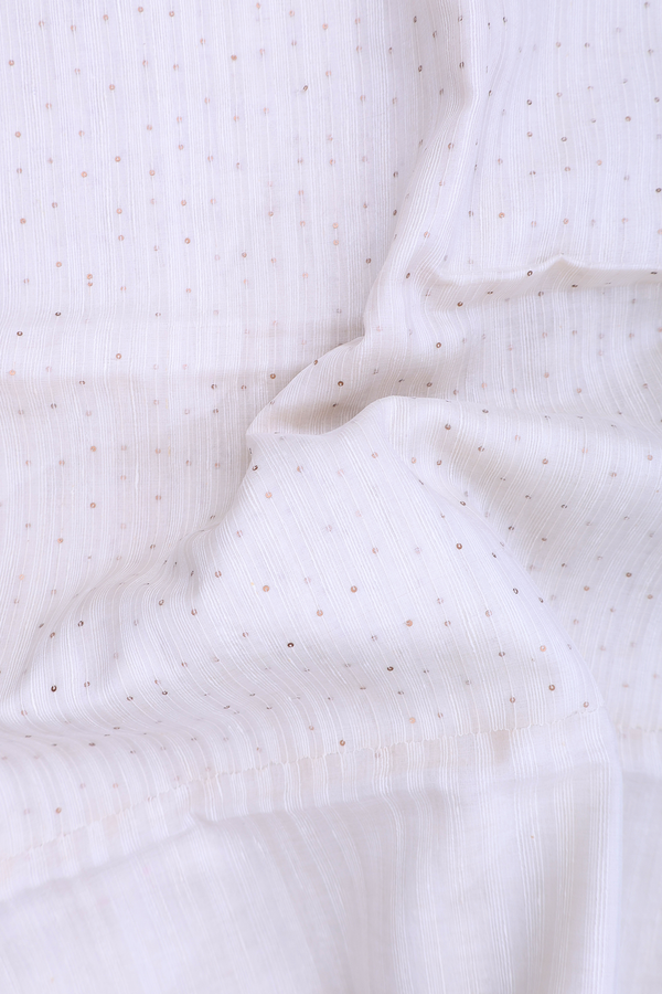 Bailu Silk Saree In White With Chamki Work