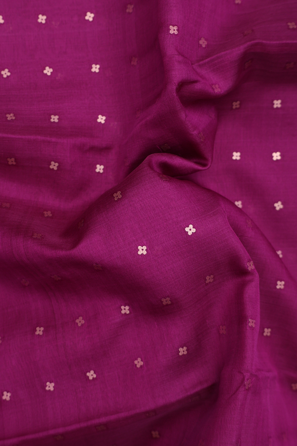 Bailu Silk Saree In Grape Purple With Chamki Work